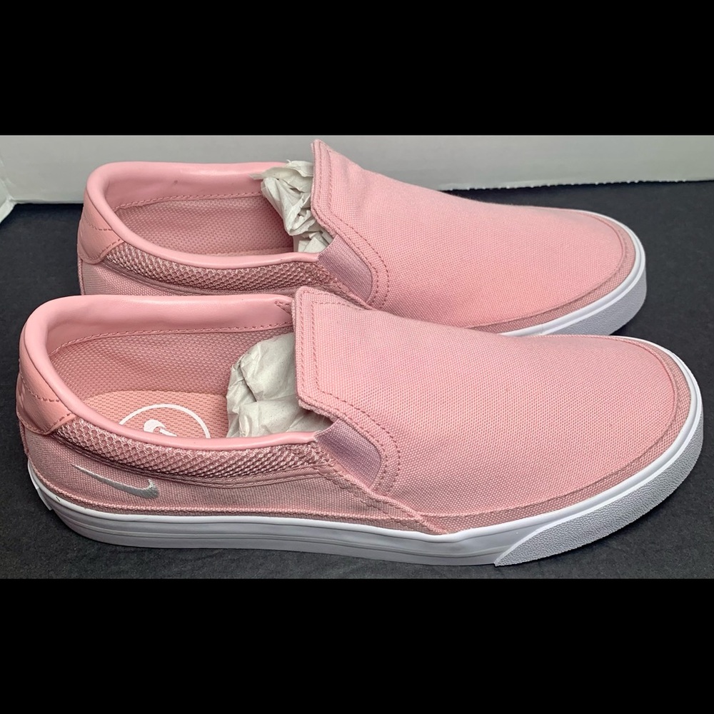 nike court legacy SLP size 8 pink glaze/white